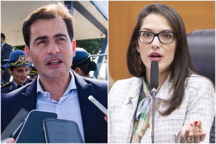 O chefe da Casa Civil Fbio Garcia e a deputada estadual Janaina Riva