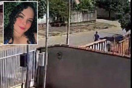 Imagens mostram momento em que suspeito de matar Vitria Farias (em detalhe)  deixa o local 