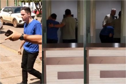 Bruno Felisberto do Nascimento Tomiello chegando  delegacia 