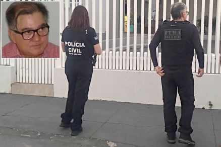 Policiais que atuaram na operao e o ex-vereador Gonalo Ferreira de Almeida