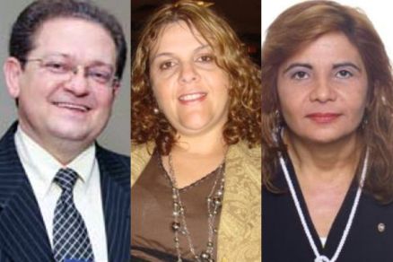 Os juzes Abel Balbino, Ester Belm e Juanita Clait Duarte, que concorrem ao cargo