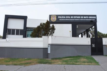 A sede da Delegacia Especializada de Roubos e Furtos de Rondonpolis