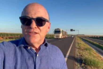 O vice-governador Otaviano Pivetta, que falou sobre as obras na BR-163 