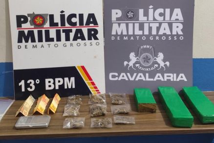 Drogas e dinheiro apreendidos com suspeitos 