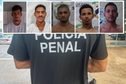 Antnio Augusto, Alexsander Gonzaga, David Feitosa, Jeferson Junior e Jos Cleiton, que fugiram de penitenciria 