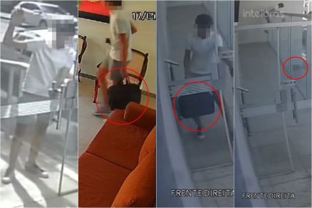 Imagens do ladro que furtou apartamentos no Edifcio Saint Moritz
