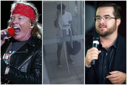 Axl Rose, vocalista do Guns N' Roses; suspeito de furto em pr�dio de Cuiab� e o juiz afastado Anderson Candiotto