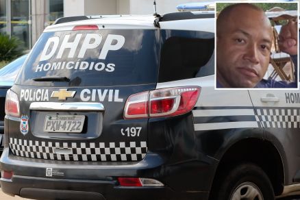 Ricker Maximiano de Moraes (detalhe) fugiu com os filhos e se entregou na delegacia depois do crime