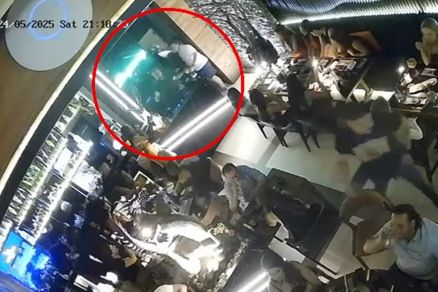 Momento da briga envolvendo o empresrio Jos Clvis Pezzin de Almeida