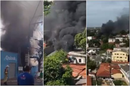 Imagem mostra impacto do inc�ndio no bairro Dom Aquino 