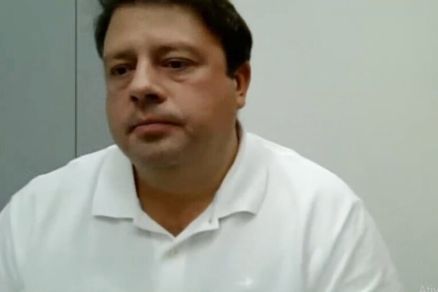 O jornalista Cludio Natal presta depoimento na delegacia