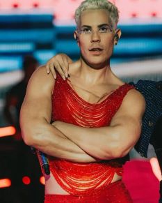 Christian Chavez em show do RBD, em 2023, no Rio