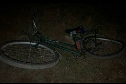 Bicicleta que era conduzida pela v�tima quando o acidente aconteceu 