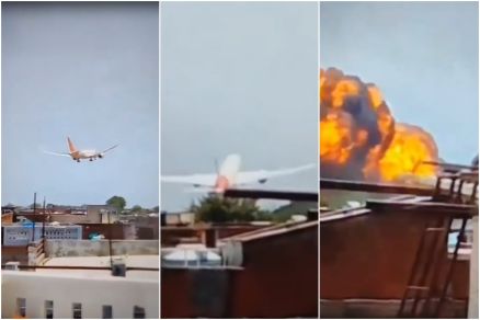 Imagens mostram momento em que avi�o cai na �ndia 