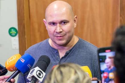 O prefeito Abilio Brunini, que participou de evento evanglico no final de semana