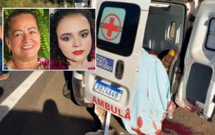 Lecy Nolasco e Thalita Vieira (detalhe) n�o resistiram e morreram no local do acidente