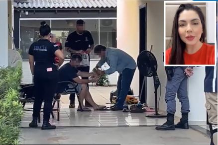 A psicloga Janaina Carla Portela Santin (detalhe), que morreu com tiro na cabea