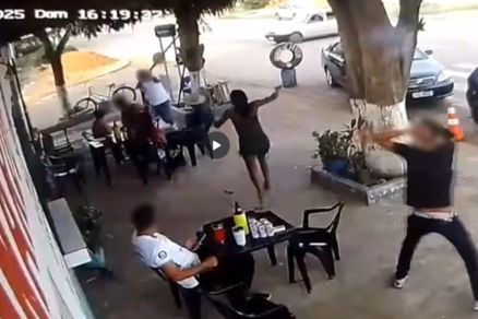 Imagens mostram momento em que vtima  agredida 