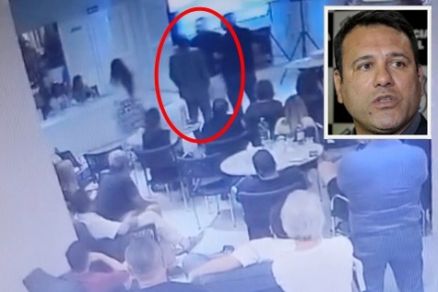 O delegado Gustavo Garcia (detalhe), que empurrou advogado durante reunio de condminos