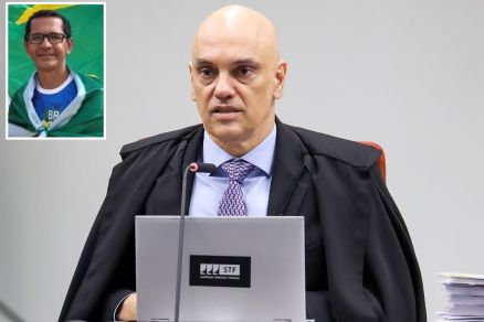O ministro Alexandre de Moraes, que colocou Jos Carlos da Silva (no detalhe) em priso domiciliar
