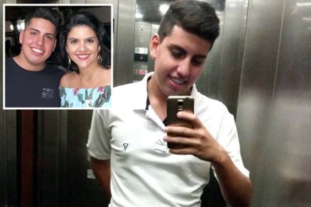 No detalhe, Laura Costa ao lado do filho Fred, vtima fatal de acidente