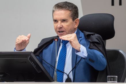 O presidente do TCE-MT, conselheiro Srgio Ricardo, que visita pessoalmente obras do BRT