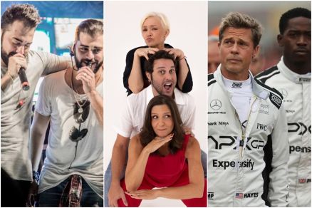 A dupla Guilherme e Benuto, elenco de pea de teatro e cena do filme 