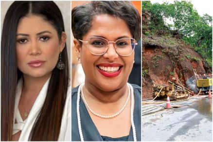 A empresria Gleici Keli Geraldo, vtima de feminicdio; a juza Tatiana dos Santos, que foi afastada e as obras no Porto do Inferno