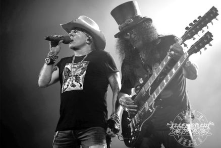 Axl Rose e Slash, integrantes do Guns N' Roses, que vem a Cuiab em outubro