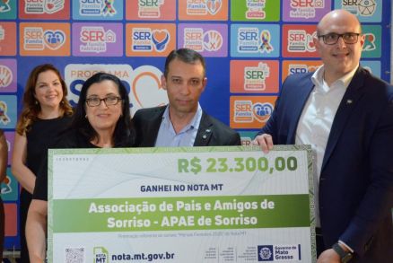 Ao se cadastrar no Nota MT, o cidado pode indicar a associao que ir receber 20% do valor da premiao, caso ele seja sorteado