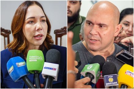 A vereadora Maysa Leo e o prefeito de Cuiab, Abilio Brunini 