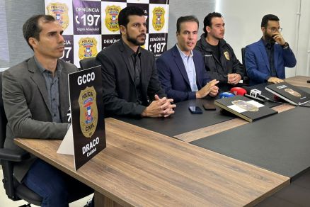 Delegados da Polcia Civil durante coletiva sobre a Operao Young 