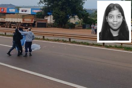 Kamylla Pereira (detalhe), que morreu ao atravessar a rodovia 
