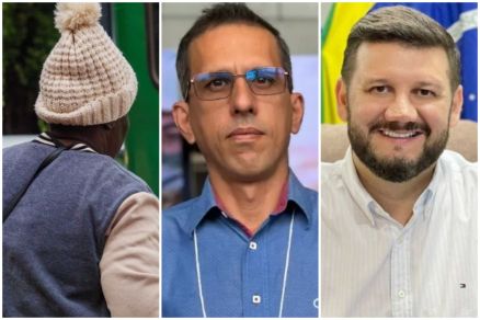 Cuiabana agasalhada no frio, o tcnico de segurana Rodrigo, que morreu em evento do Legendrios, e o prefeito cassado Edelo Marcelo Ferrari