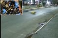 Homem cai de moto,  arremessado e desliza no asfalto em MT