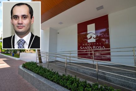 O juiz Cludio Deodato Rodrigues Pereira (detalhe), que est na UTI do Hospital Santa Rosa