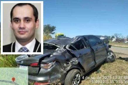 O juiz Cludio Deodato Rodrigues Pereira (detalhe) que sofreu acidente 