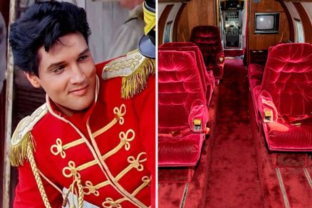 Elvis Presley e seu avio comprado em 1976