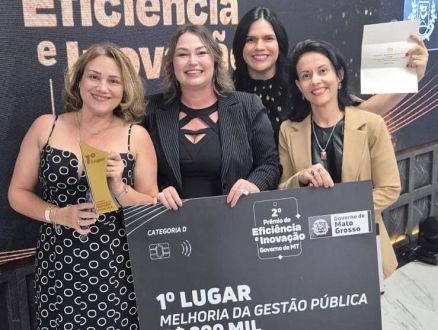 Na categoria D - Melhoria da Gesto Pblica o melhor projeto foi o desenvolvido pelas servidoras do Indea Ana Carolina Schmidt, Caroline Lemes Pereira Rego Bourscheid, Daniella do Nascimento Schettino e Selma Maria Nassarden