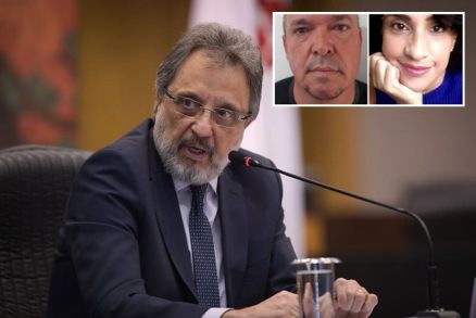 O ministro Otvio de Almeida Toledo, que negou recurso de Almir Monteiro, suspeito de matar Cristiane Castrillon (ambos no detalhe)