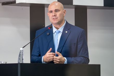 O prefeito de Cuiab Abilio Brunini, durante audincia na Cmara Municipal