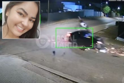 Luciana Vareiro (em detalhe) foi atingida por Honda Civic em cruzamento 