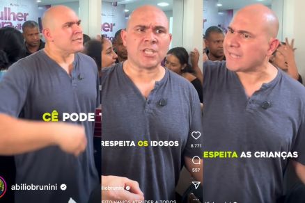 Momento em que o prefeito Abilio Brunini (PL) se irritou com a confuso