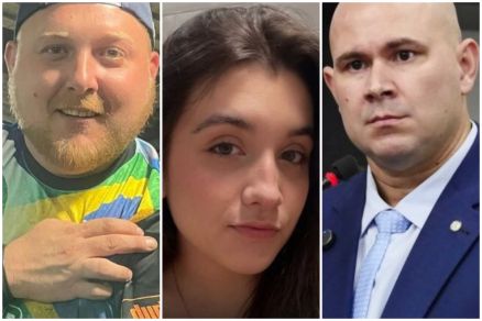 Ivan Bonotto, a estudante Ana Carolina Aguiar Lima e o prefeito de Cuiab, Abilio Brunini