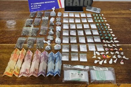 Toda a droga apreendida foi encaminhada  delegacia 