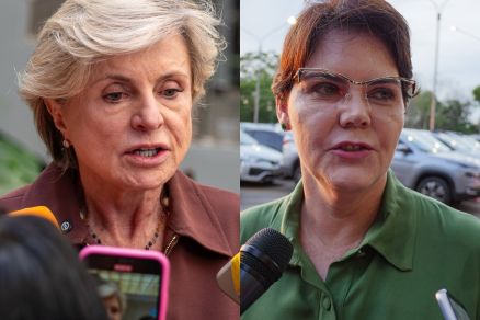 A senadora Margareth Buzetti e a deputada Coronel Fernanda 
