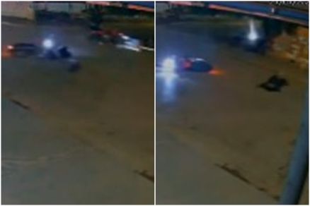 Os pilotos colidiram e foram arremessados ao cho 