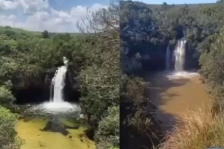 Cachoeira do Uirapuru, em Nova Lacerda, ficou imprpria para banho devido  poluio