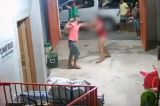 Vdeo mostra homem tentando matar esposa a facadas em MT
