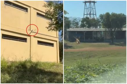 Se estivesse funcionando, a cmera filmaria o local do crime de frente